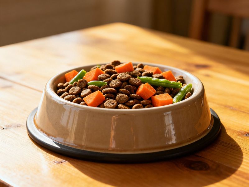 činija za pse sa hranom i povrćem