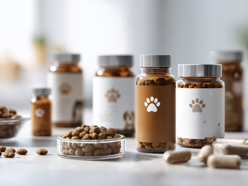 prikaz suplemenata za pse i mačke na stolu