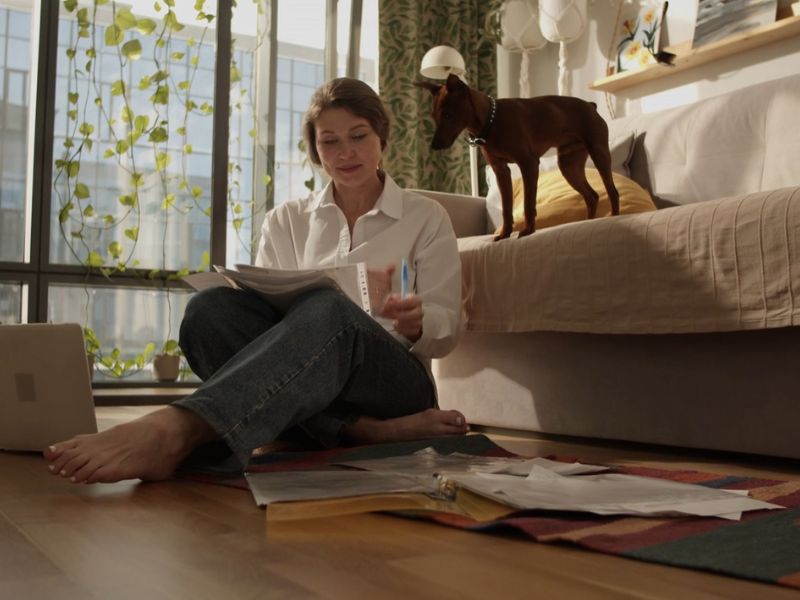 devojka sprema dokumentaciju pre putovanja sa psom